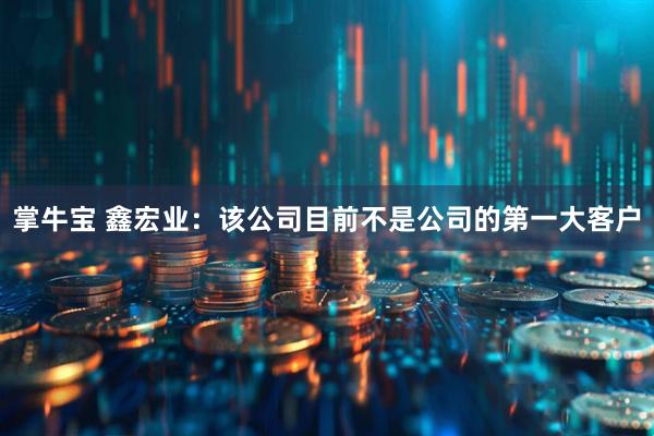 掌牛宝 鑫宏业：该公司目前不是公司的第一大客户
