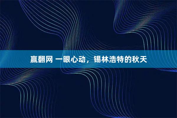 赢翻网 一眼心动，锡林浩特的秋天